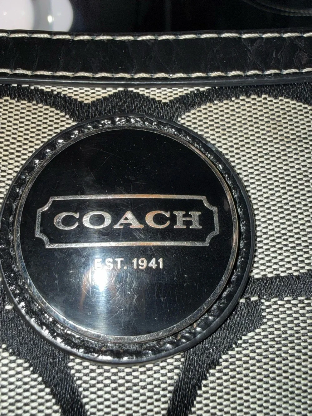 Vintage Coach Signature Stripe Tote Bag 🖤✨